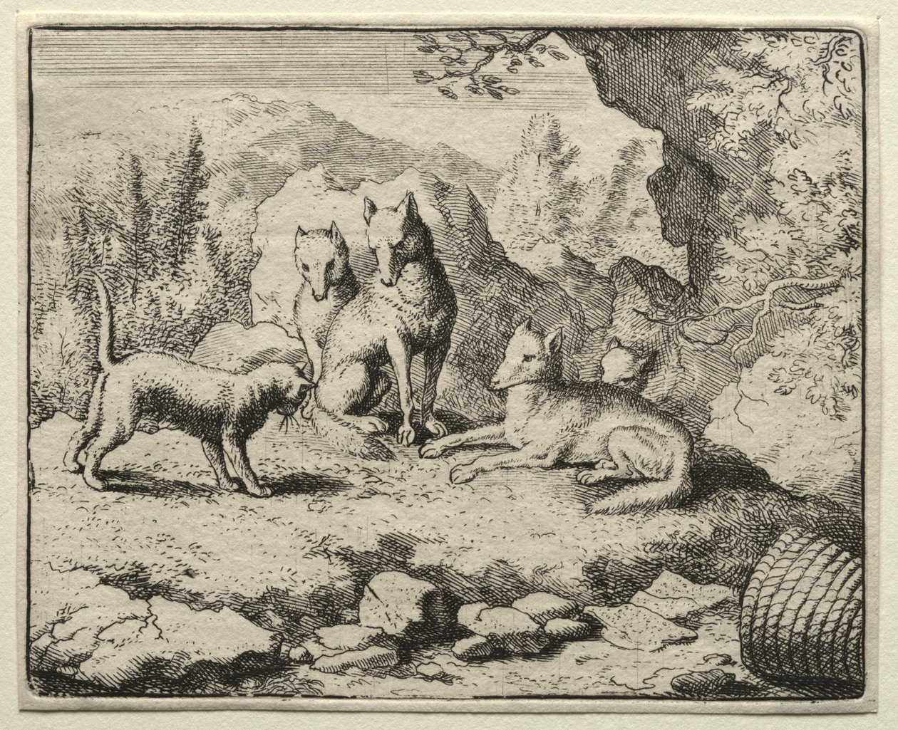 Reynard the Fox: The Cat wzywa Reynarda na dwór. autorstwa Allart van Everdingen