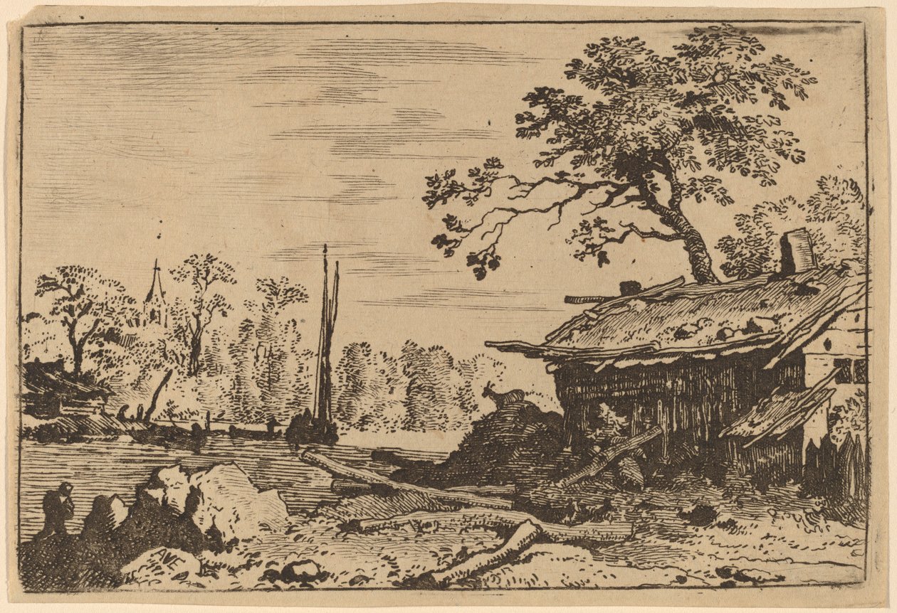 Rujnująca Chata, prawdopodobnie ok. 16451656. autorstwa Allart van Everdingen