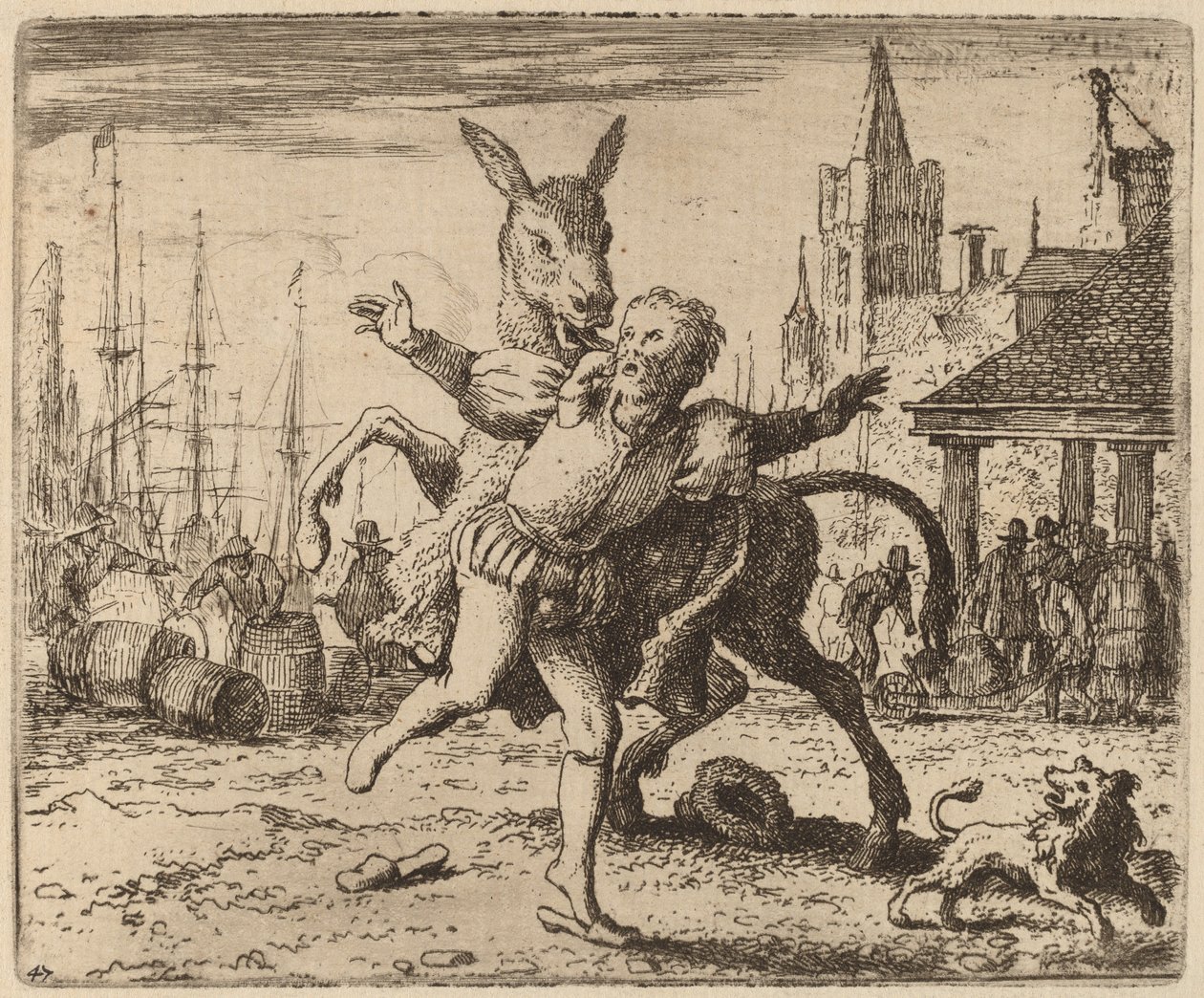 Osioł i pies prawdopodobnie ok. 16451656. autorstwa Allart van Everdingen