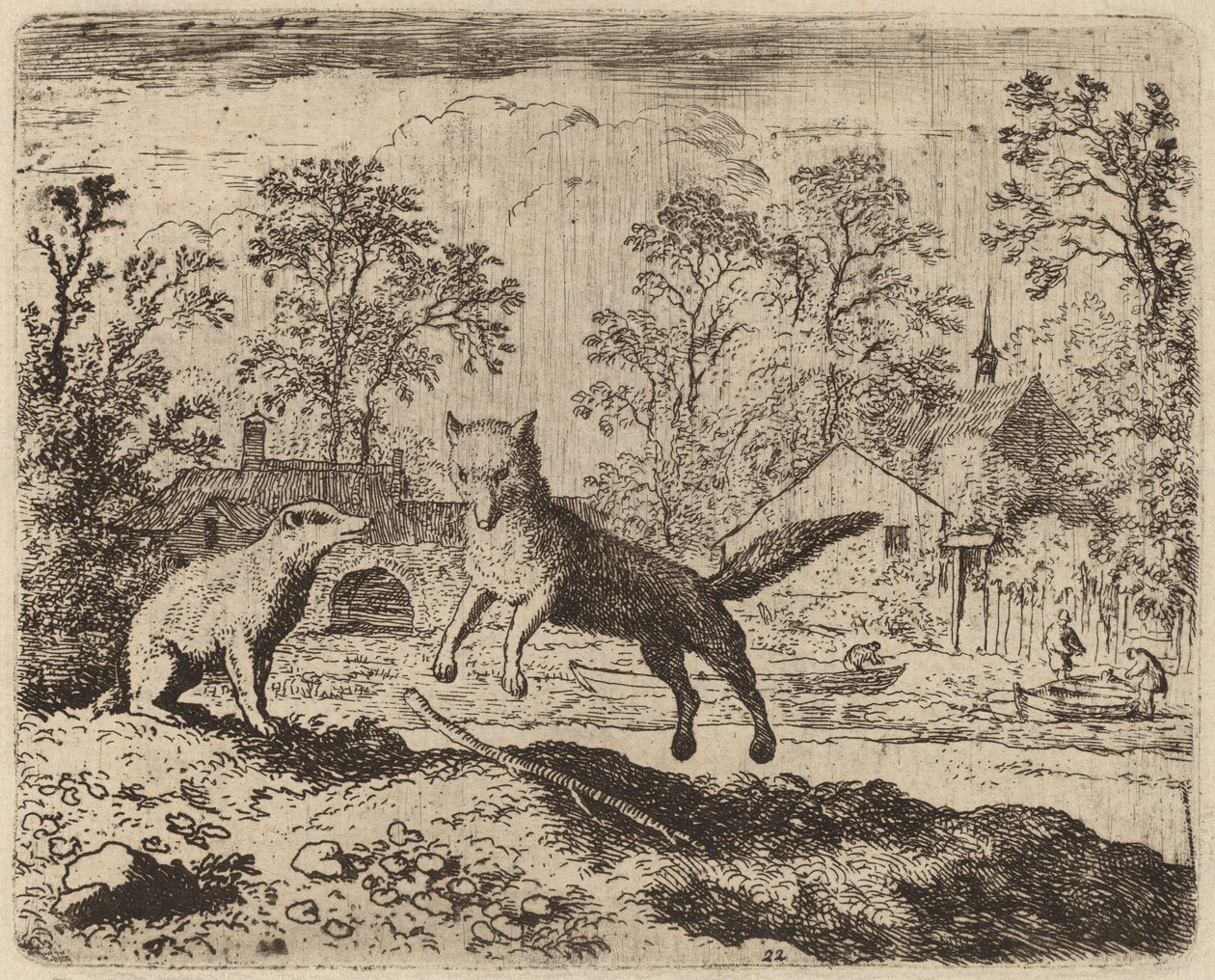 Borsuk nakłada na Reynarda pokutę, prawdopodobnie ok. 16451656. autorstwa Allart van Everdingen