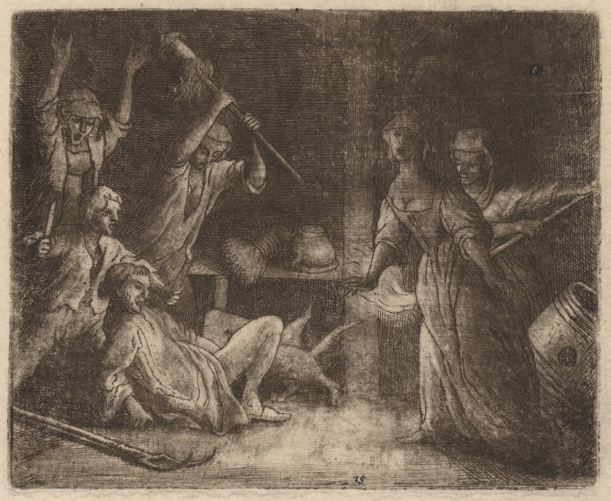 Kot uwięziony i pobity, prawdopodobnie ok. 16451656. autorstwa Allart van Everdingen