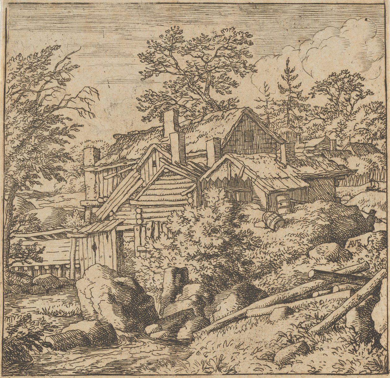 Wioska na Stronie Góry, połowa XVII w., połowa XVII w. autorstwa Allart van Everdingen