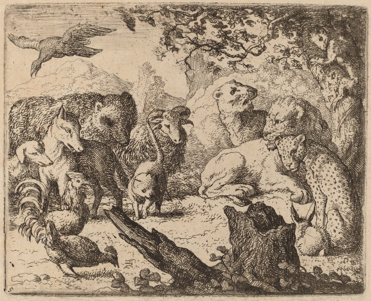 Lew ogłasza pokój, prawdopodobnie ok. 16451656. autorstwa Allart van Everdingen