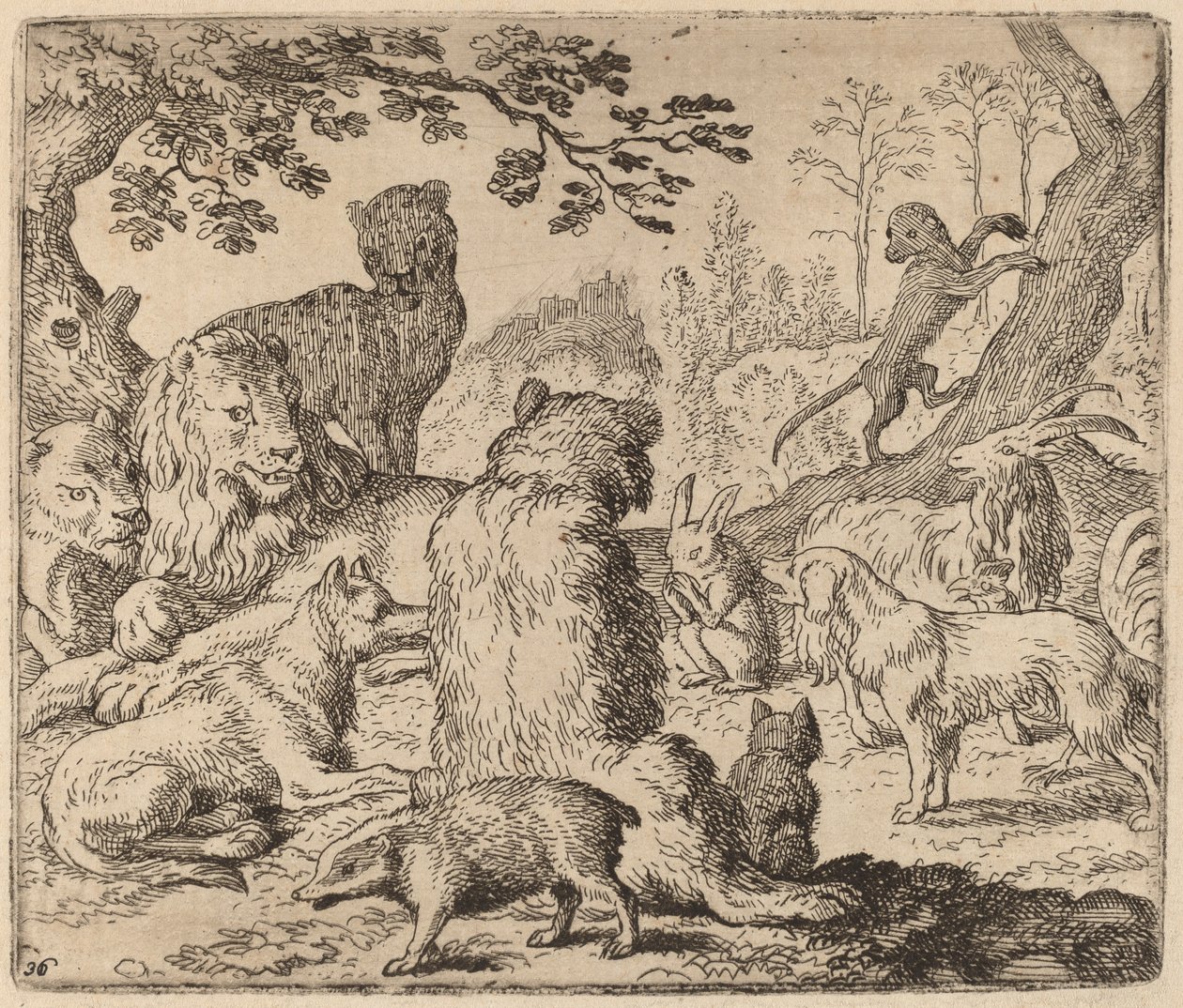 Lew rozkazuje masowy atak na Reynarda, prawdopodobnie ok. 16451656. autorstwa Allart van Everdingen