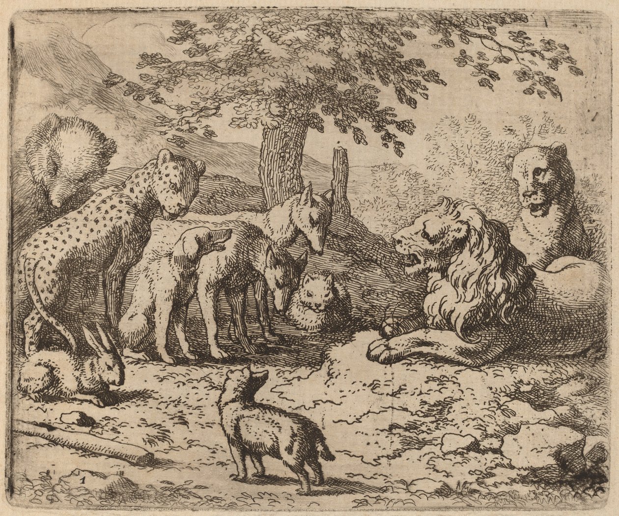 Lew szuka rady, prawdopodobnie ok. 16451656. autorstwa Allart van Everdingen