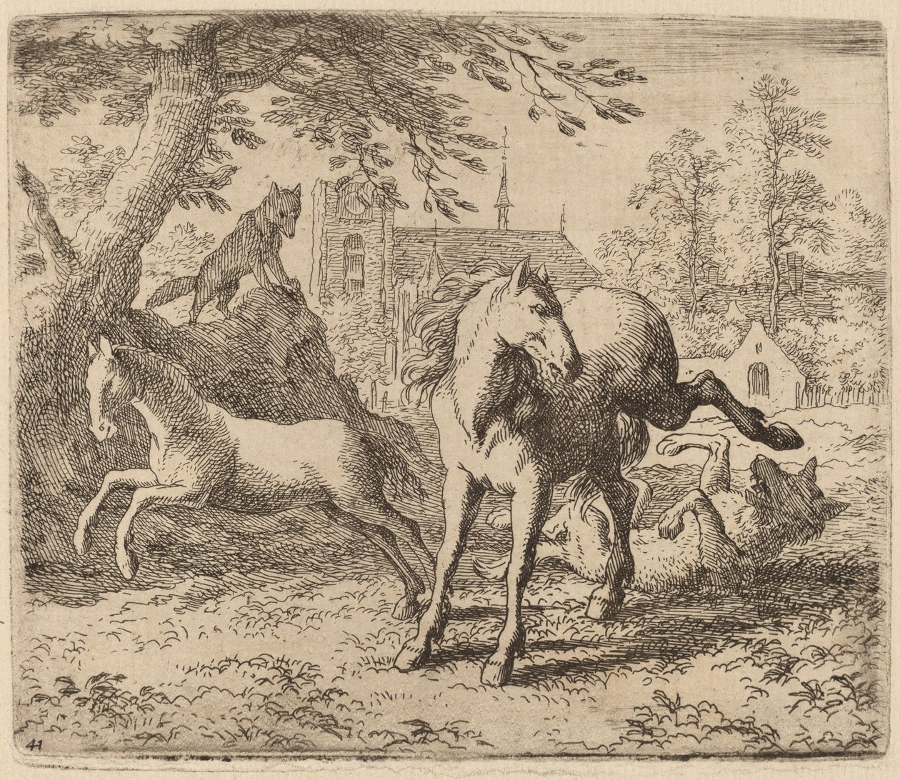 Klacz i Wilk, prawdopodobnie ok. 16451656. autorstwa Allart van Everdingen