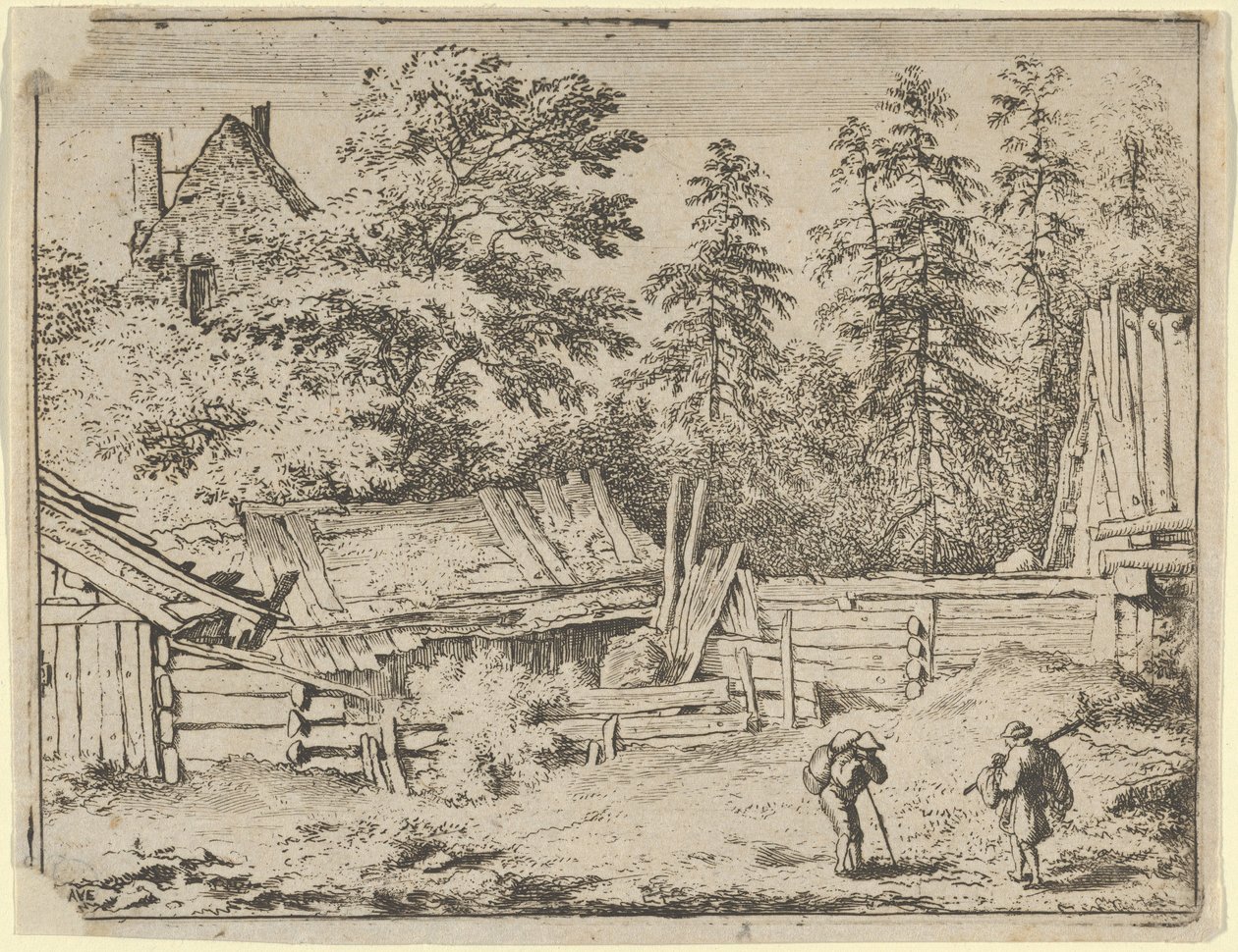 Trzy Chaty, XVII wiek. autorstwa Allart van Everdingen