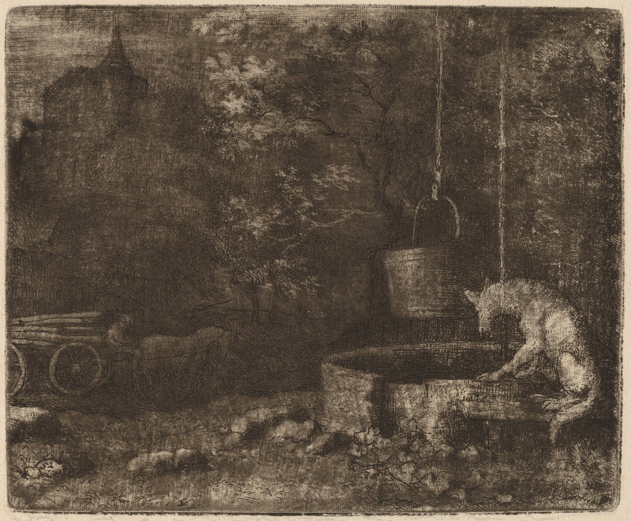 Wilk i Studnia, prawdopodobnie ok. 16451656. autorstwa Allart van Everdingen