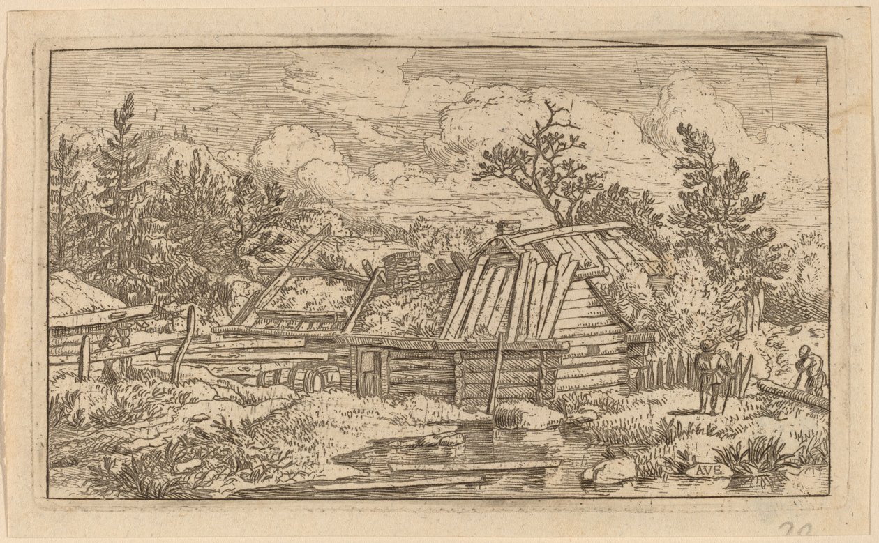 Dwie belki unoszące się w wodzie, prawdopodobnie ok. godz. 16451656. autorstwa Allart van Everdingen