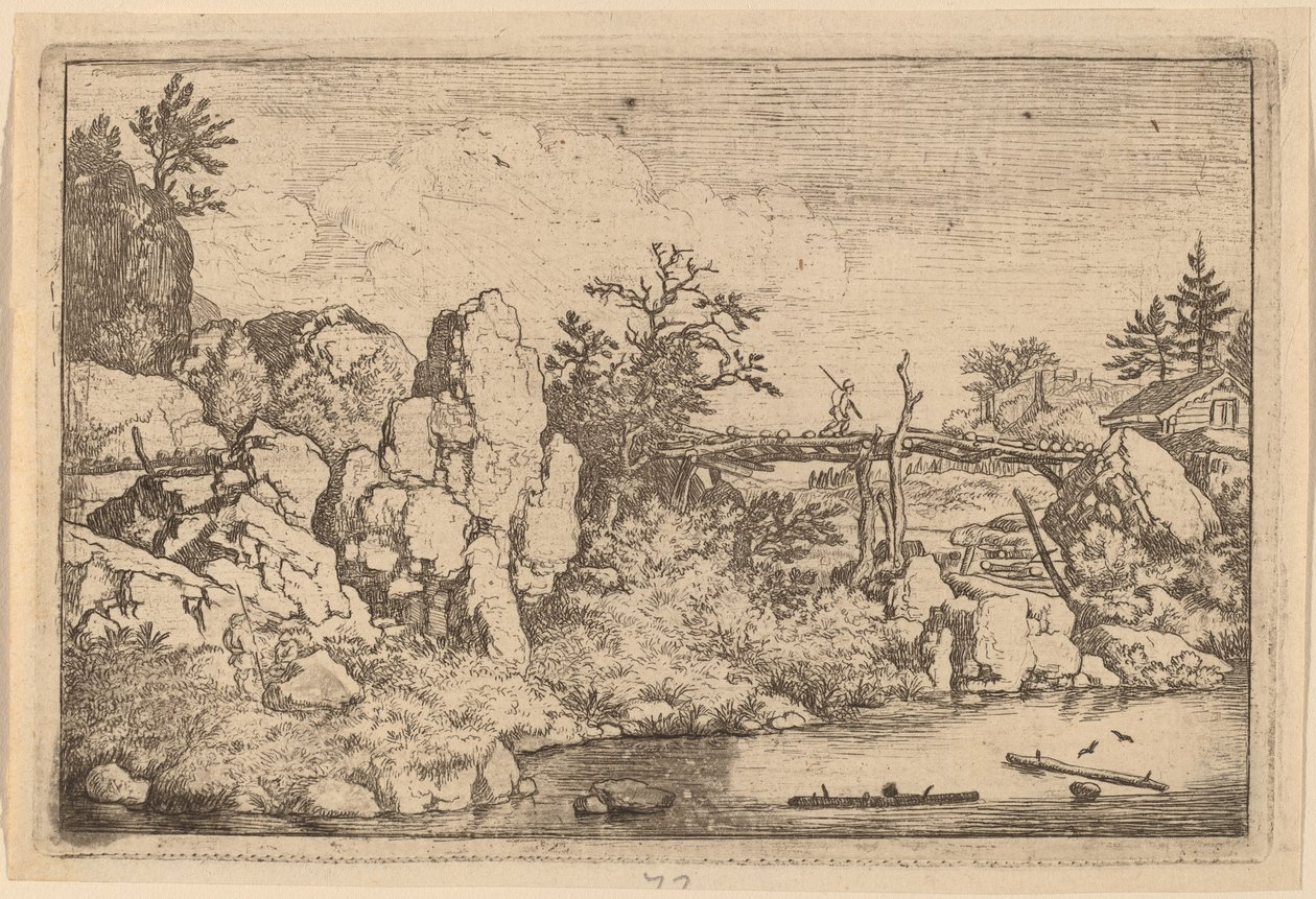 Dwie kłody w wodzie, prawdopodobnie ok. 16451656. autorstwa Allart van Everdingen