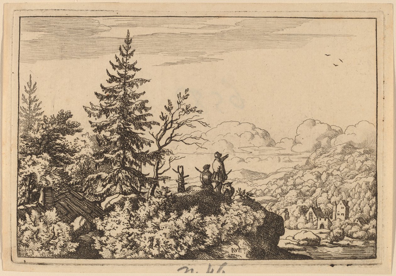 Dwóch mężczyzn na wzgórzu, prawdopodobnie ok. 16451656. autorstwa Allart van Everdingen