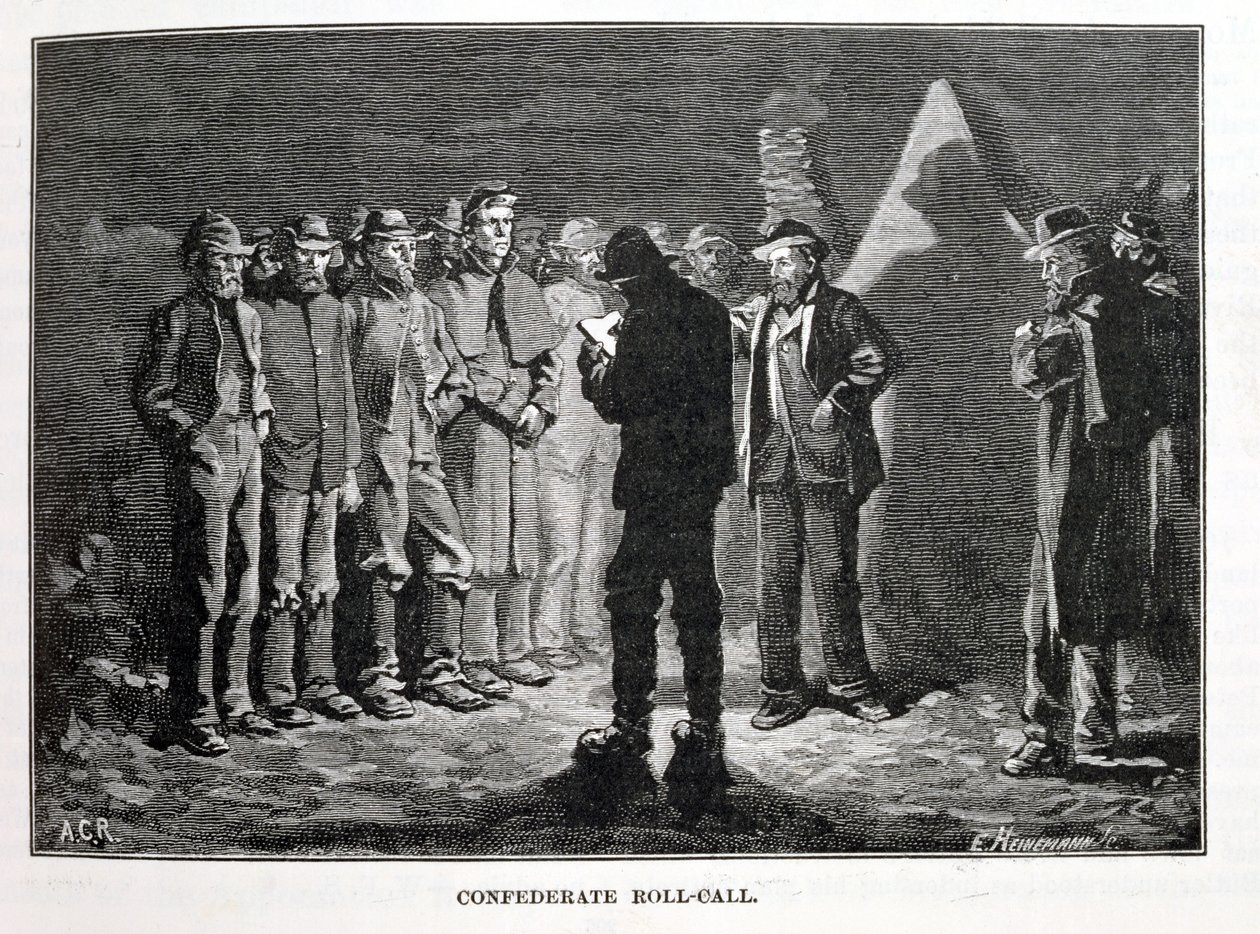 Apel Konfederatów, rycina autorstwa Ernsta Heinemanna (1848-1912), ilustracja z "Battles and Leaders of the Civil War", pod redakcją Roberta Underwooda Johnsona i Clarence