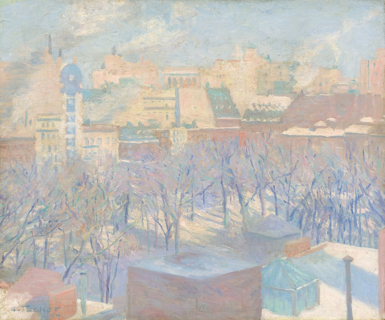 Plac Madison, śnieg, 1904 autorstwa Allen Tucker