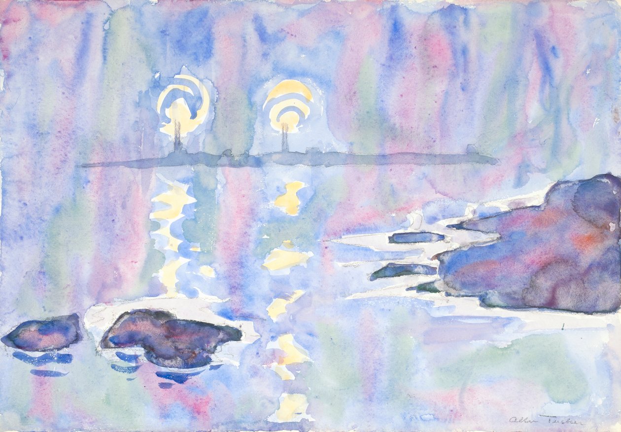 Akwarela nr. 73, Błękit i lawenda, 1928. autorstwa Allen Tucker