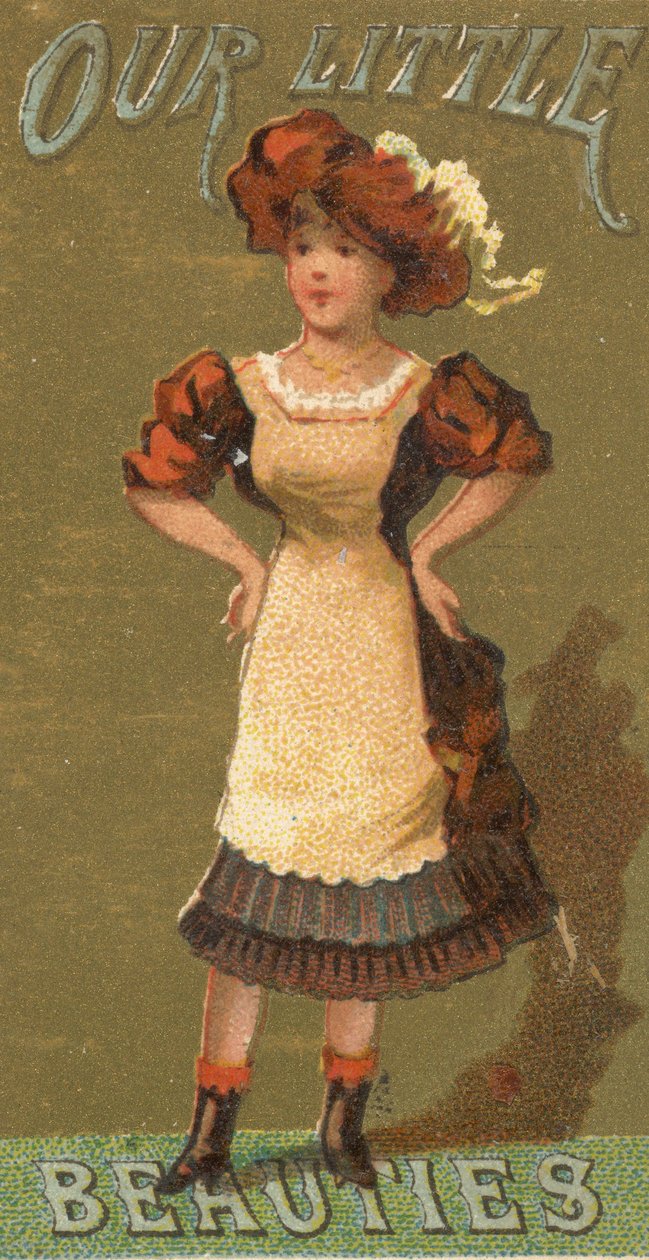 Z cyklu "Dziewczyny i dzieci" N58 promującego papierosy Nasze małe piękności dla Alle..., 1887. autorstwa Allen and Ginter