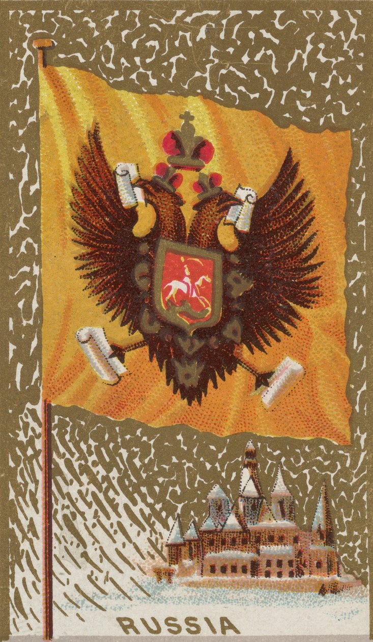 Rosja, z Flags of All Nations, Series 1 N9 for Allen & Ginter Cigarettes Brands, 1887. autorstwa Allen and Ginter