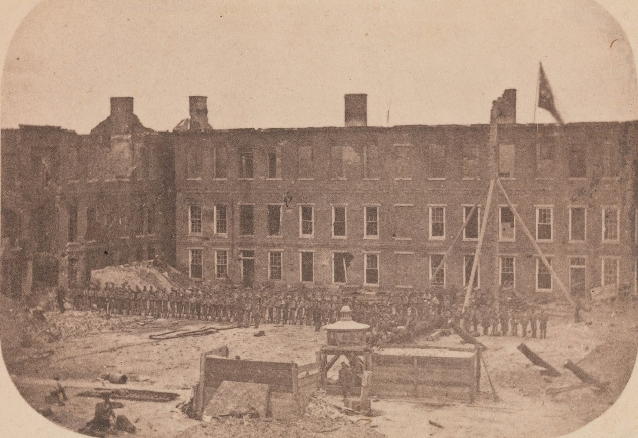 Ewakuacja Fortu Sumter, kwiecień 1861, kwiecień 1861. autorstwa Alma A. Pelot.