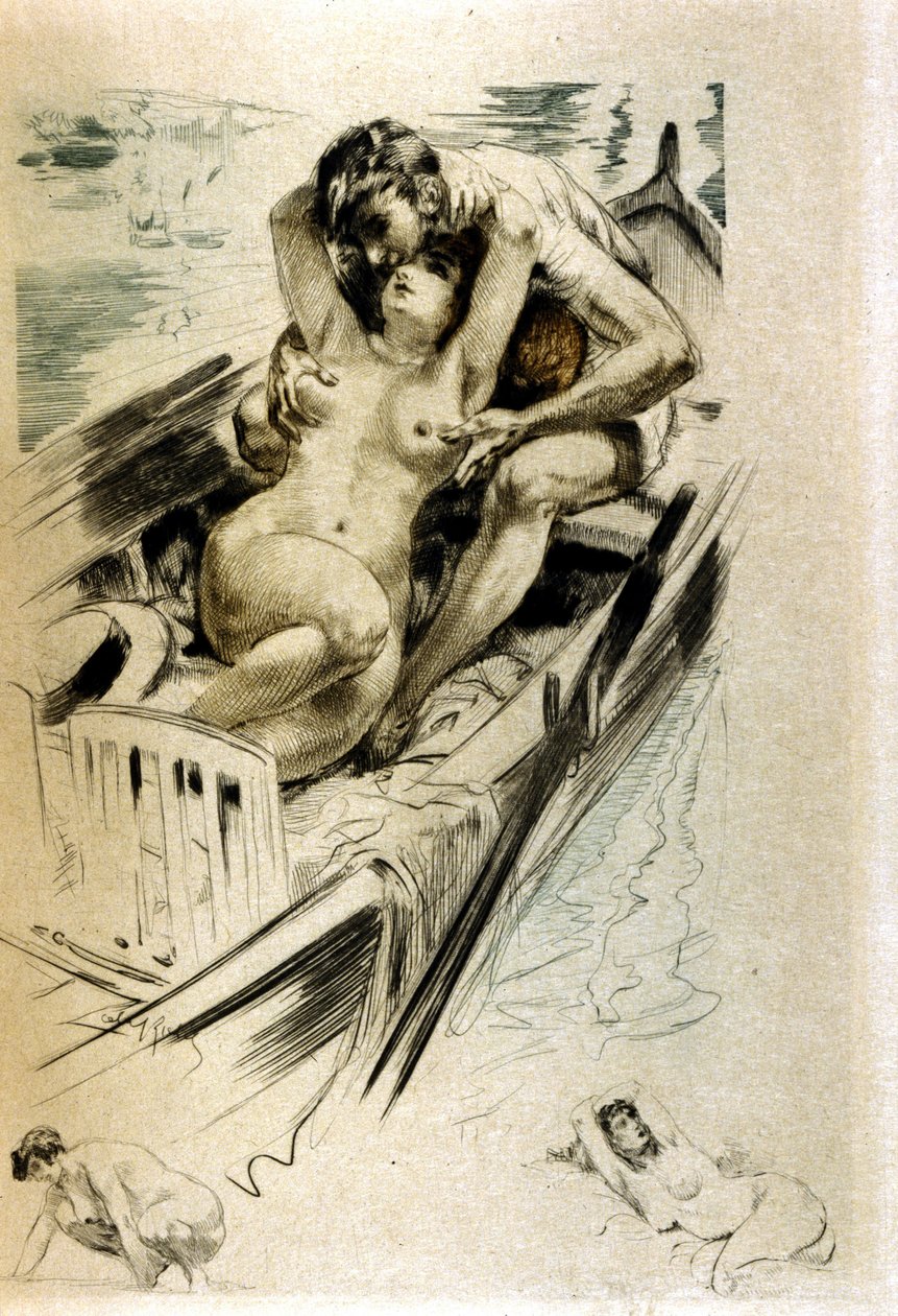 Scena szarmancka (rycina) autorstwa Almery Lobel Riche