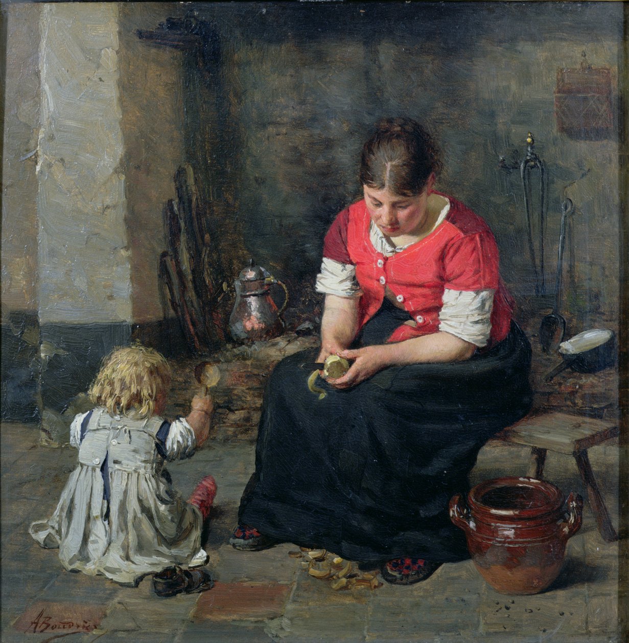Przygotowywanie warzyw (panel) autorstwa Alois Boudry