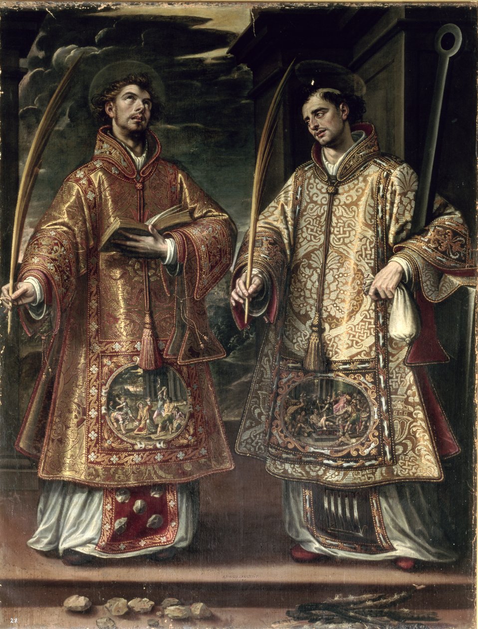 Św. Wawrzyńca i Św. Szczepana, 1580 autorstwa Alonso Sánchez Coello