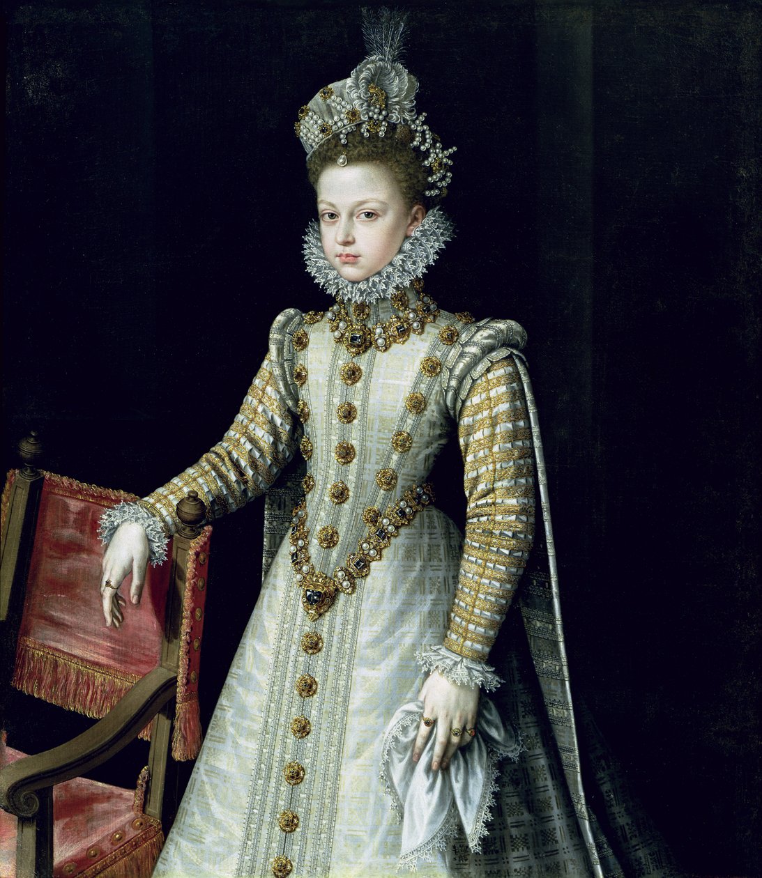 Infantka Isabel Clara Eugenie (1566-1633) 1579 autorstwa Alonso Sánchez Coello