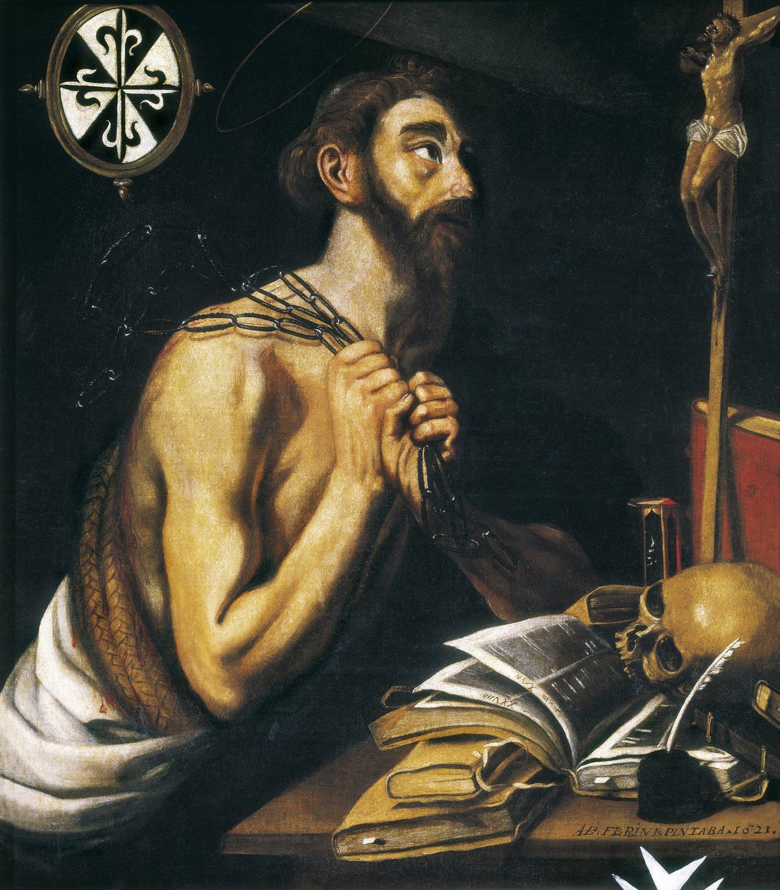Święty Dominiku pokutnik. 1621 (olej na płótnie) autorstwa Alonso Florin
