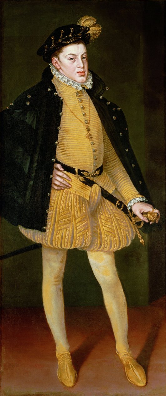 Charles of Austria (1545-1568) - Don Carlos, Prince of Asturias - Obraz Alonso Sanchez Coello (1531-1588) - 1564 - Olej na płótnie - 186x82,5 - Muzeum Historii Sztuki, Wiedeń autorstwa Alonso Sánchez Coello