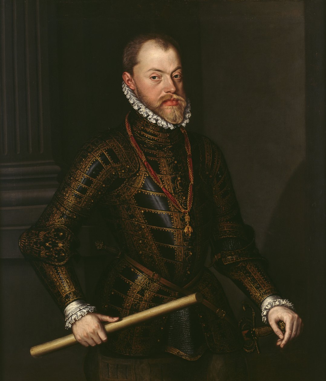 Filip II Hiszpański (1527-98) ok. 1570 (olej na płótnie) autorstwa Alonso Sánchez Coello