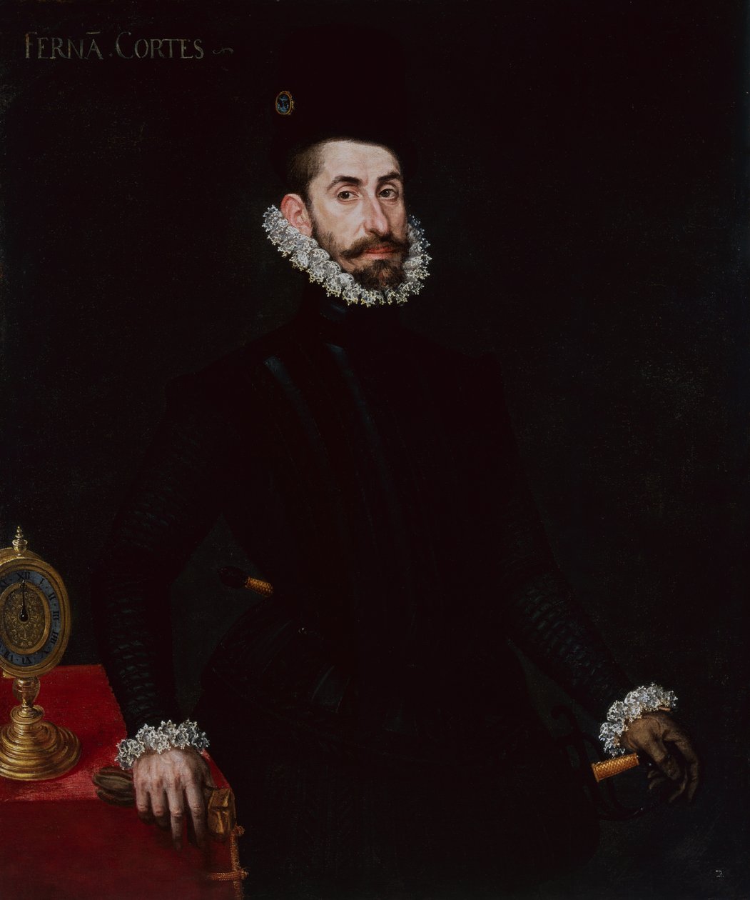 Portret Hernana Cortesa (olej na płótnie) autorstwa Alonso Sánchez Coello