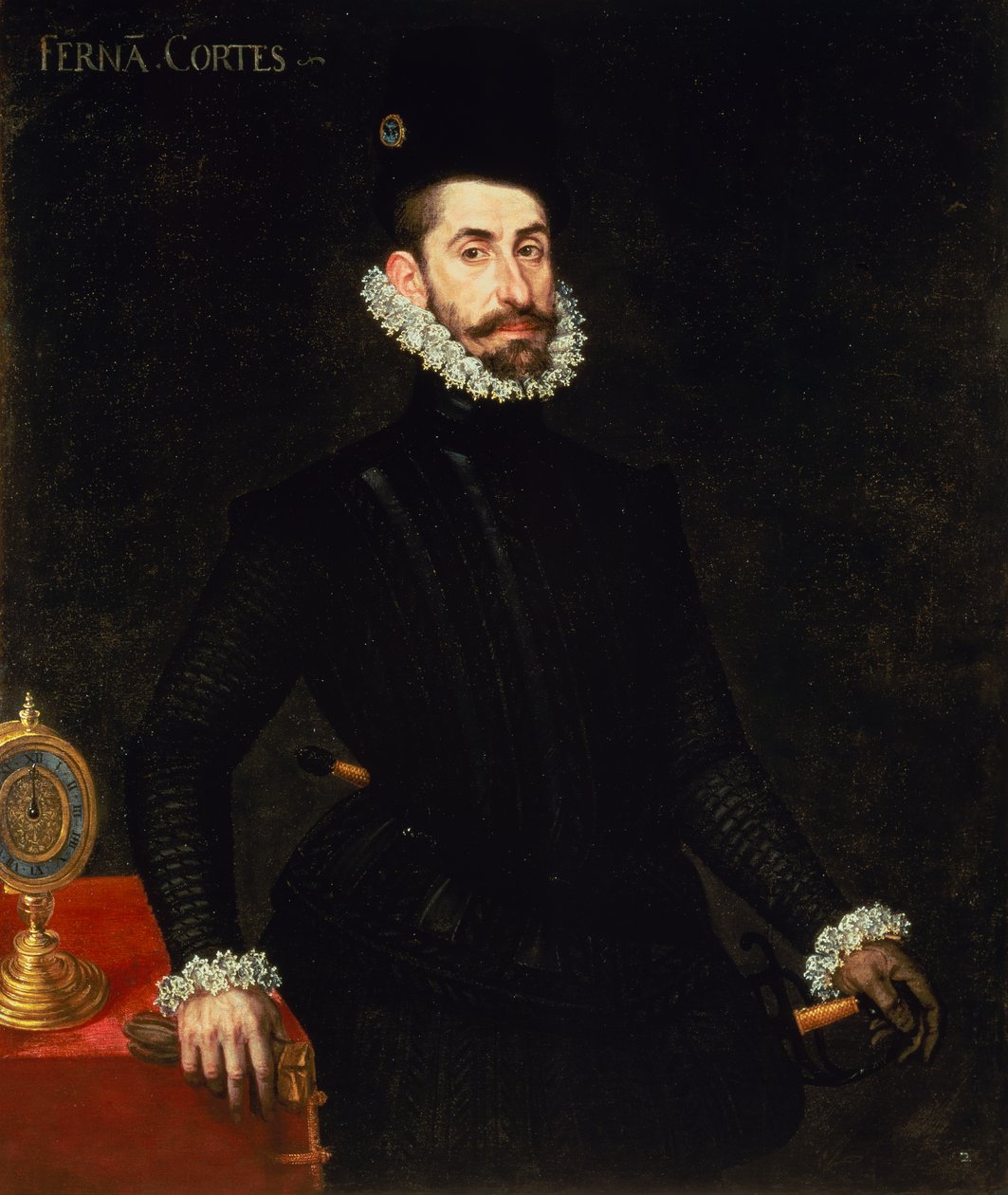 Portret Hernana Cortesa (olej na płótnie) autorstwa Alonso Sánchez Coello