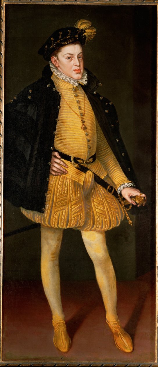 Niemowlę Don Carlos, syn Filipa II i jego pierwszej żony i kuzynki Marii Portugalskiej ... (obraz na płótnie) autorstwa Alonso Sánchez Coello