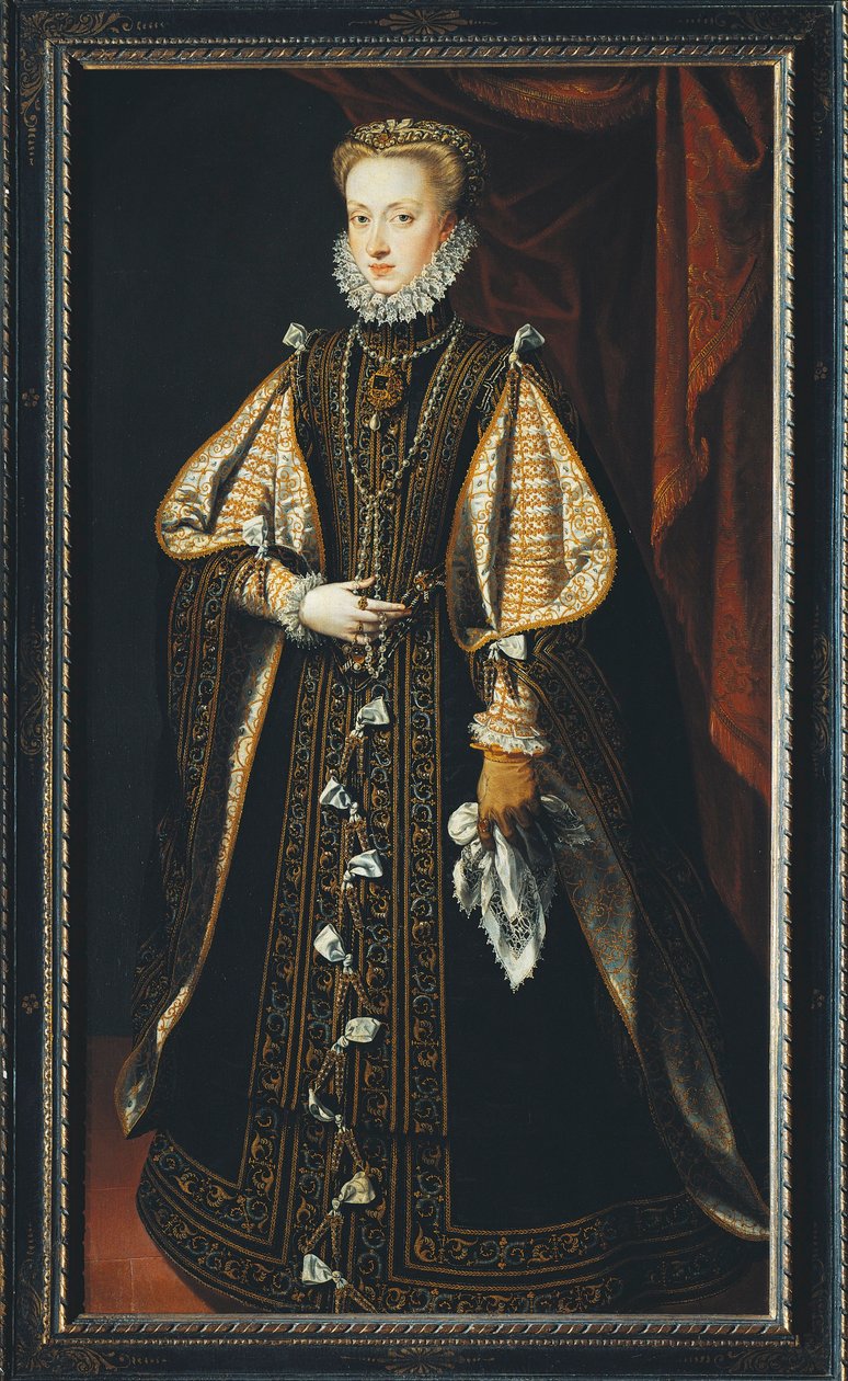 Portret Anny Austriaczki, królowej Hiszpanii i Portugalii (obraz) autorstwa Alonso Sánchez Coello