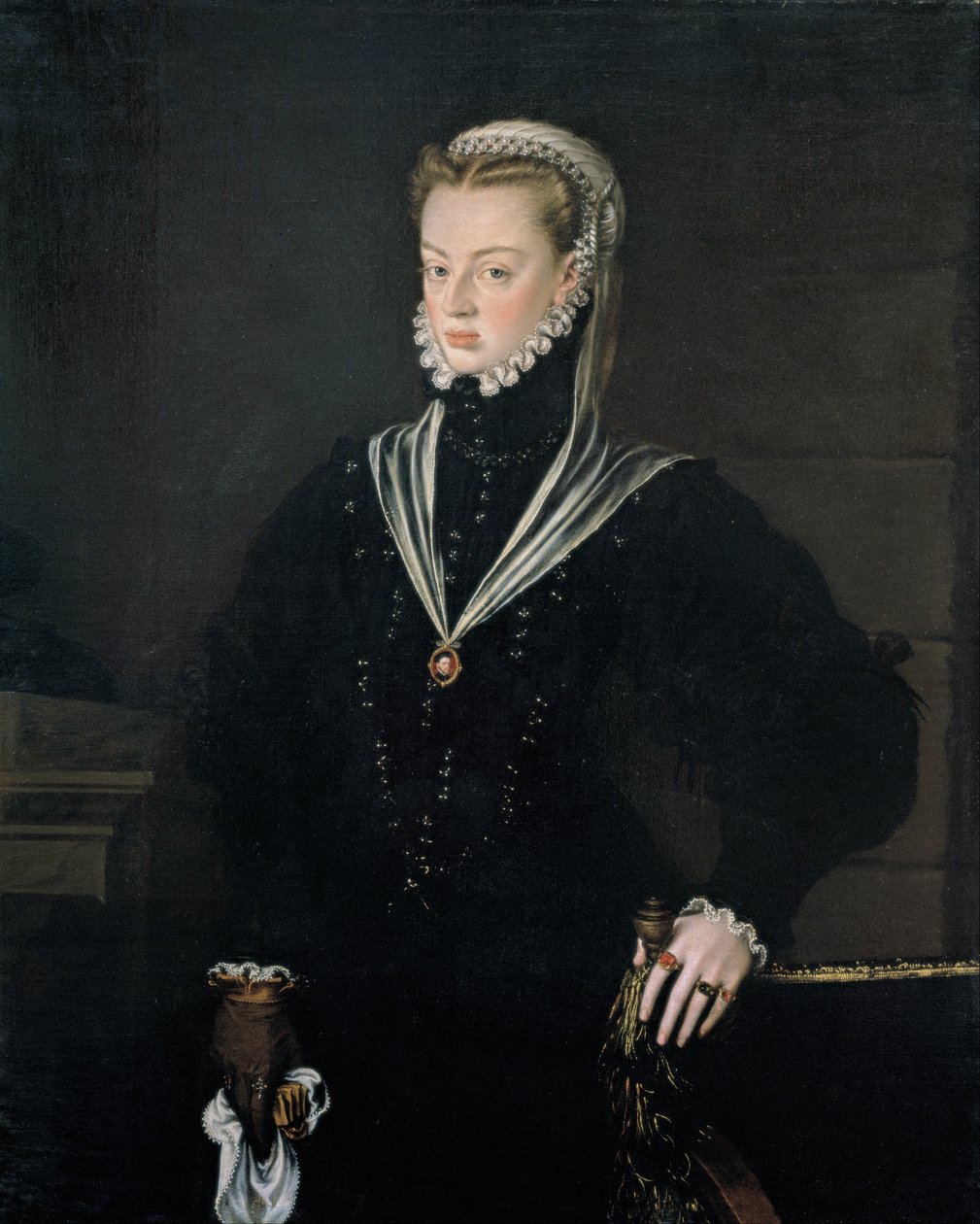 hiszpański: Retrato de doña Juana de Austria, princesa de Portugal Portret doñy Juany de Austria, księżniczki Portugalii autorstwa Alonso Sánchez Coello