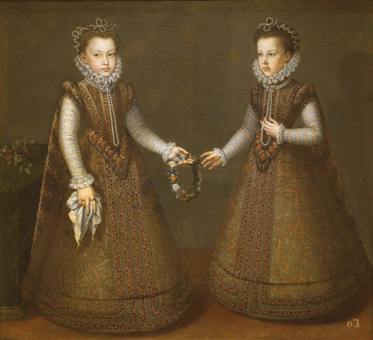 Niemowlęta Isabel Clara Eugenia i Catalina Micaela autorstwa Alonso Sánchez Coello
