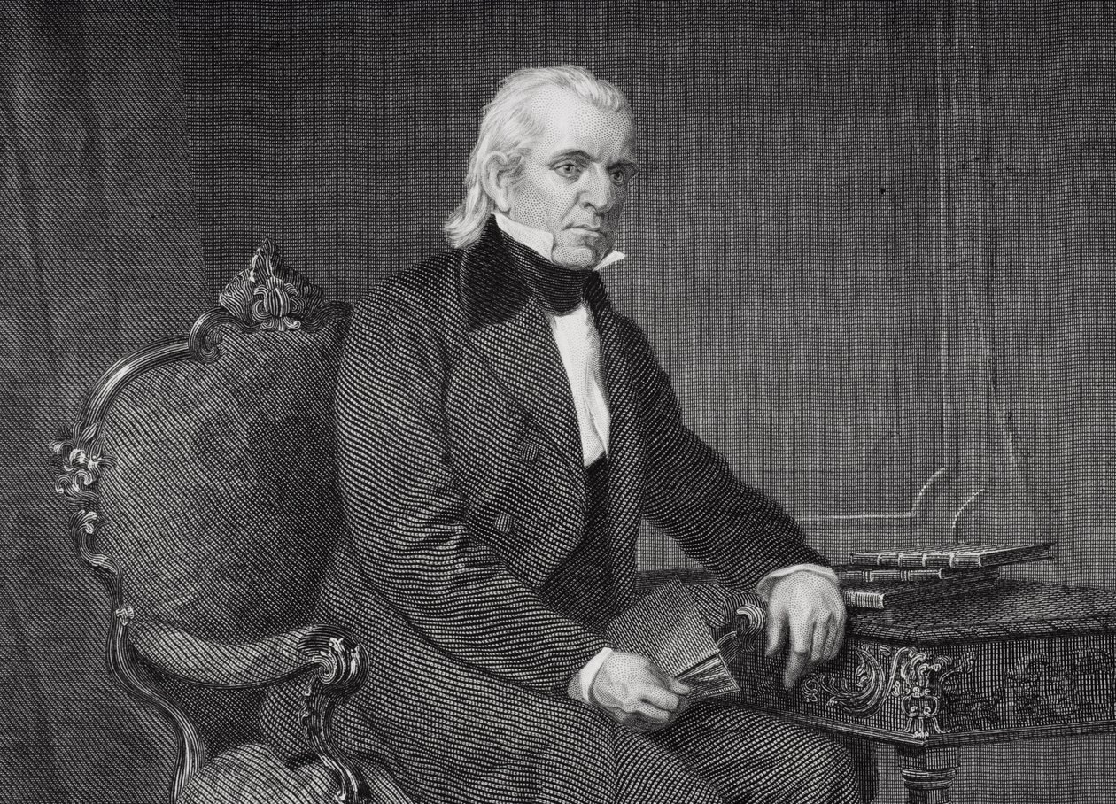 Portret Jamesa Knoxa Polka (1795-1849) (detal z 254670) autorstwa Alonzo Chappel