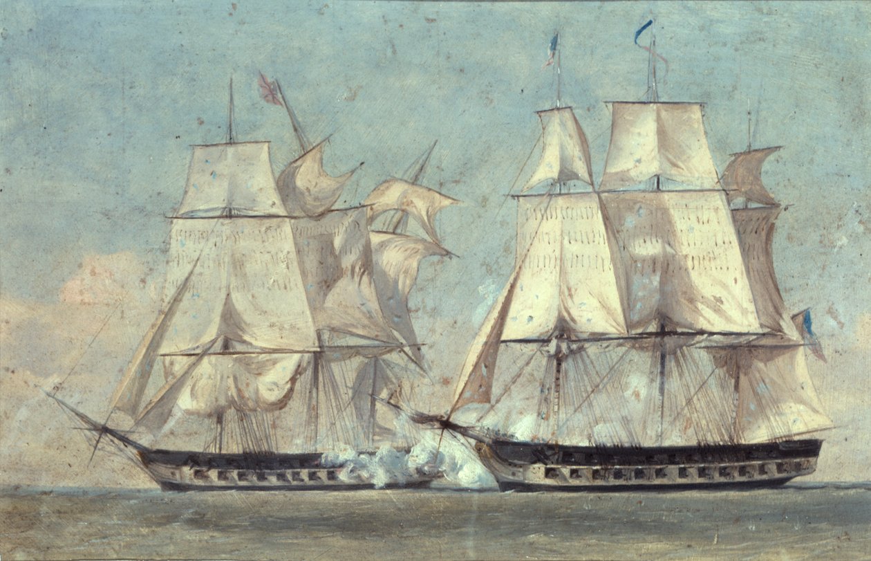 Bitwa między Stanami Zjednoczonymi a Macedończykami, 25 października 1812, 1859 autorstwa Alonzo Chappel