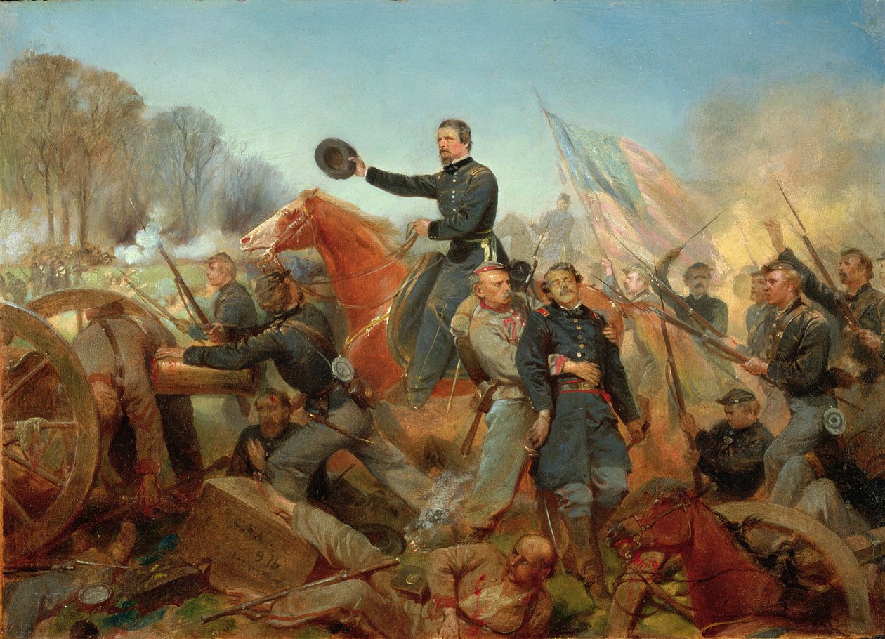 Battle of the Wilderness, atak na Spotsylvania Court House, Wirginia, 1865 autorstwa Alonzo Chappel