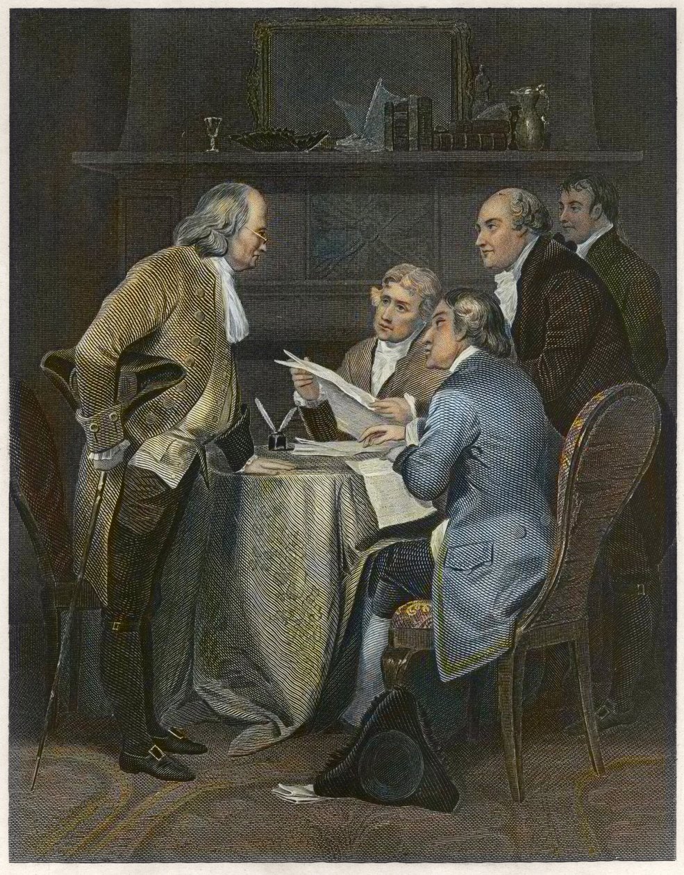 Stworzenie Deklaracji Niepodległości w 1776 r autorstwa Alonzo Chappel