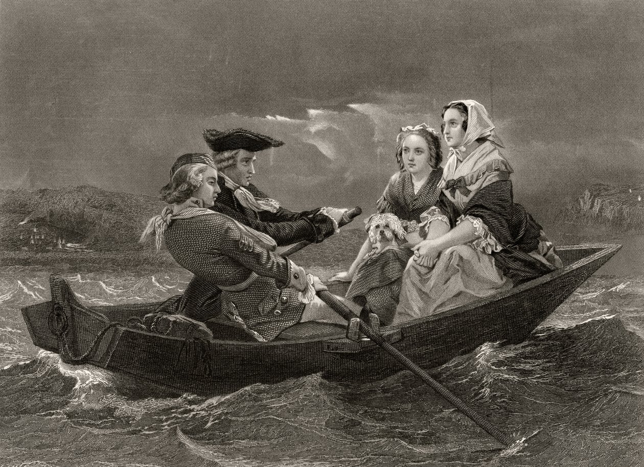 Lady Harriet Ackland w drodze do obozu generała Gatesa, z „Life and Times of Washington”, tom I, opublikowany w 1857 r. autorstwa Alonzo Chappel