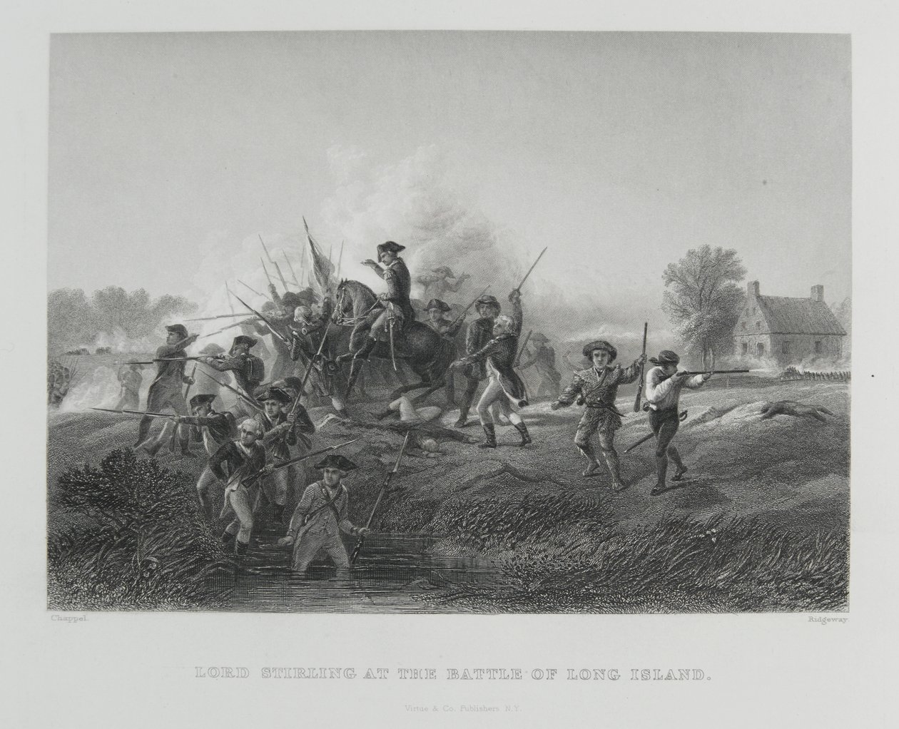 Lord Stirling w bitwie pod Long Island, 1776 autorstwa Alonzo Chappel