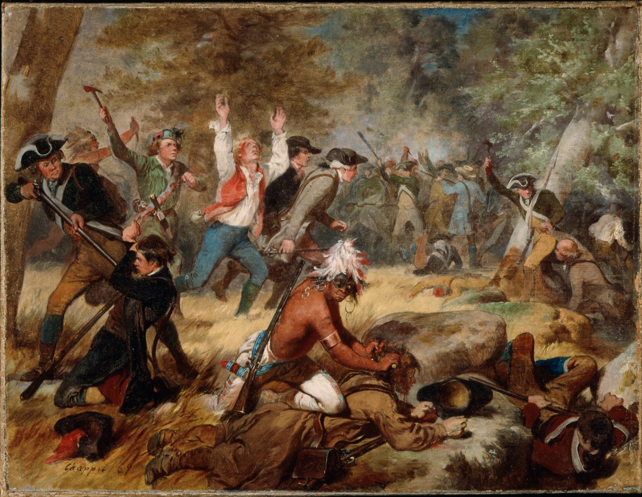 Masakra w Wyoming (Pensylwania), od 3 do 4 lipca 1778, 1859 autorstwa Alonzo Chappel