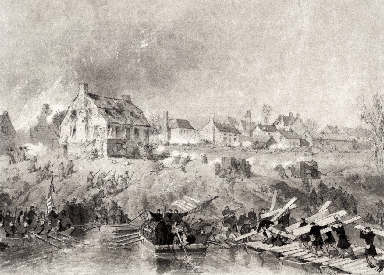Atak na Fredericksburg w stanie Wirginia, z „Narodowej historii wojny dla Unii”, 1860 autorstwa Alonzo Chappel