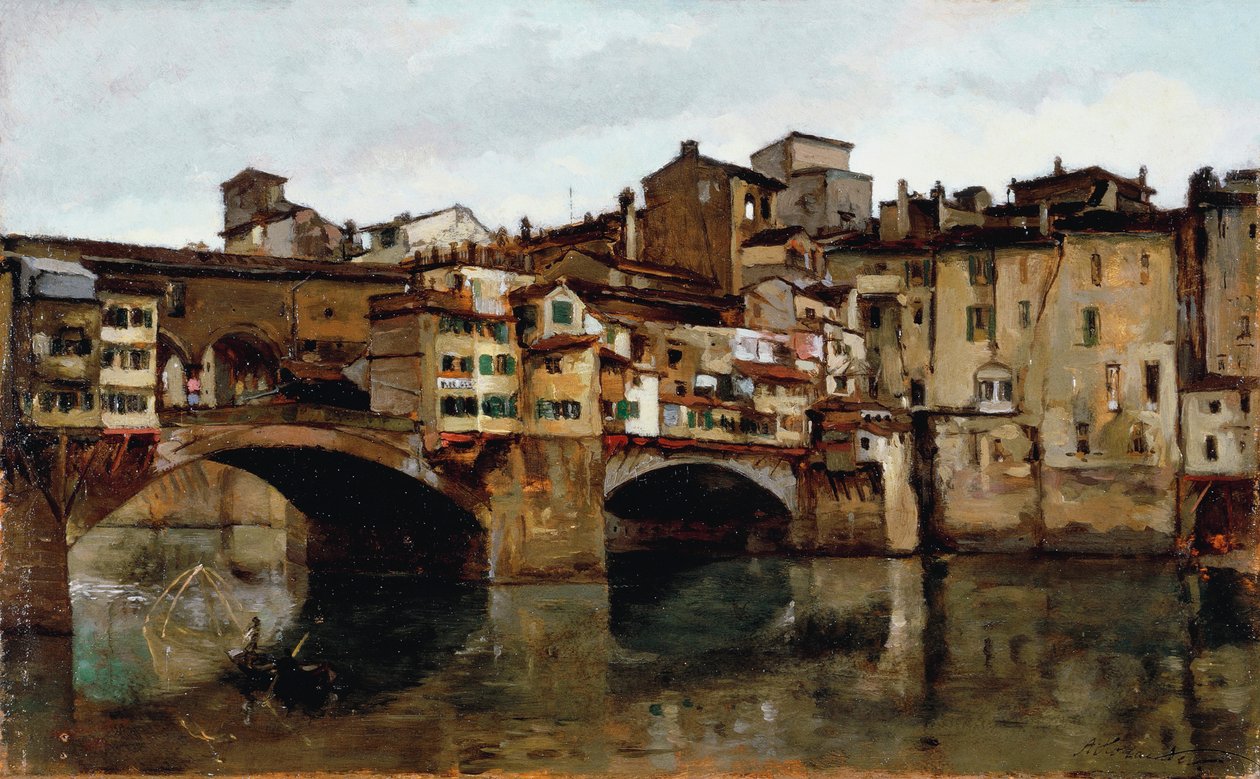 Ponte Vecchio we Florencji autorstwa Alphons Hollaender