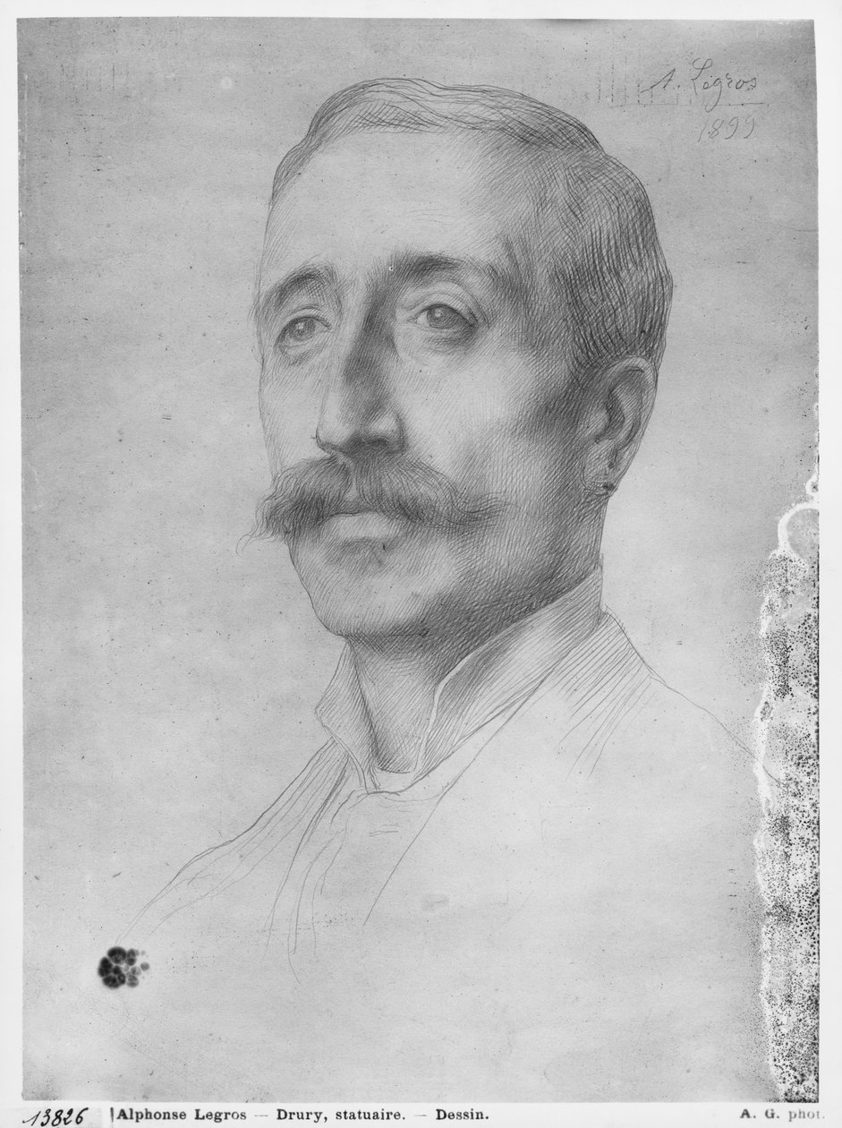 Alfred Drury, 1899 (czarny ołów na papierze) autorstwa Alphonse Legros