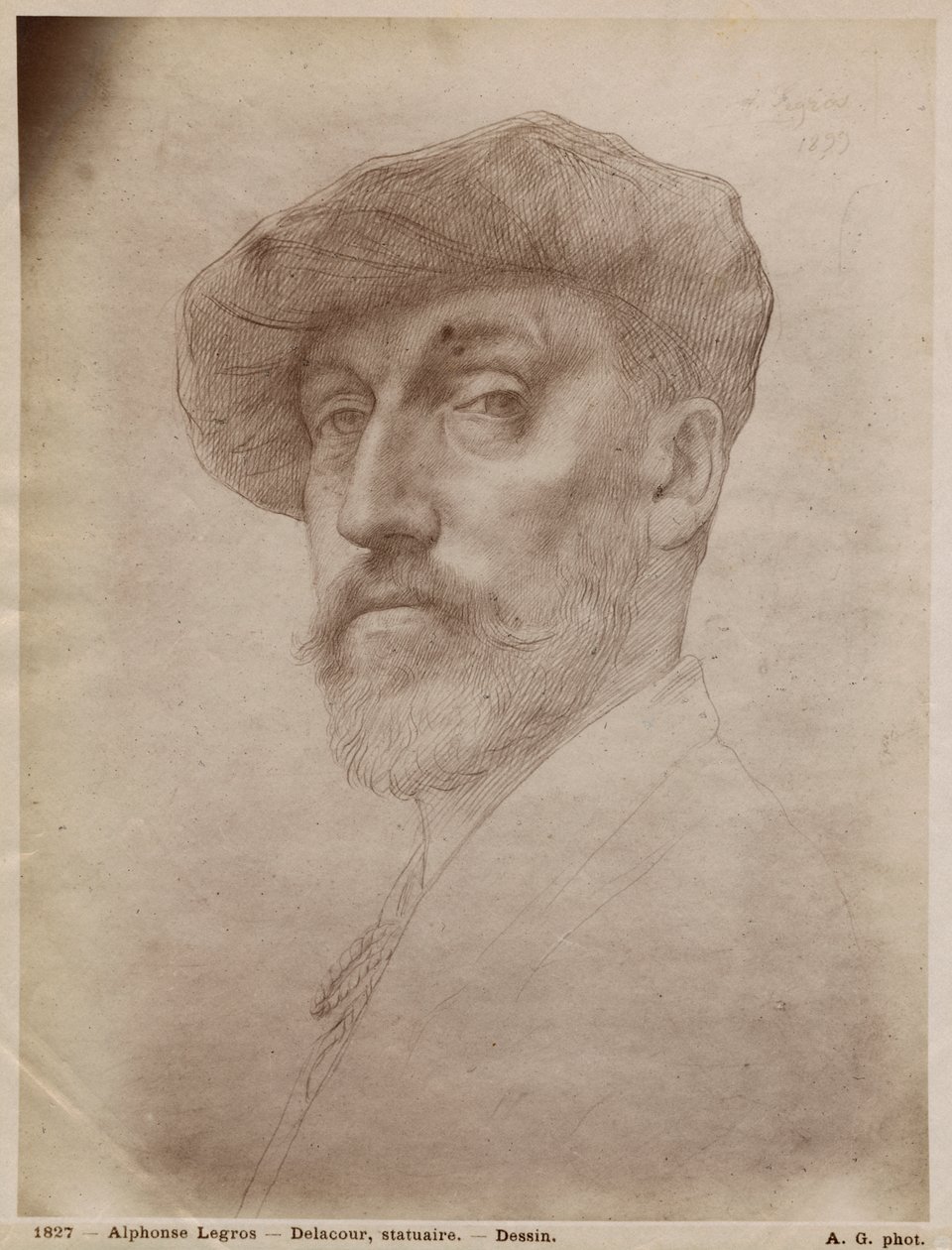 Clovis Delacoux, rzeźbiarz, 1899 (srebrny punkt na tekturze) autorstwa Alphonse Legros