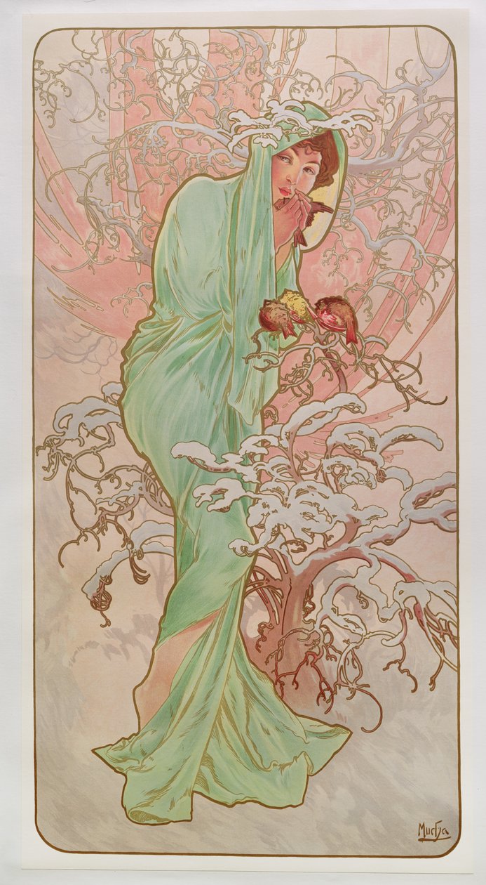 Pory roku: zima, 1896 autorstwa Alphonse Mucha