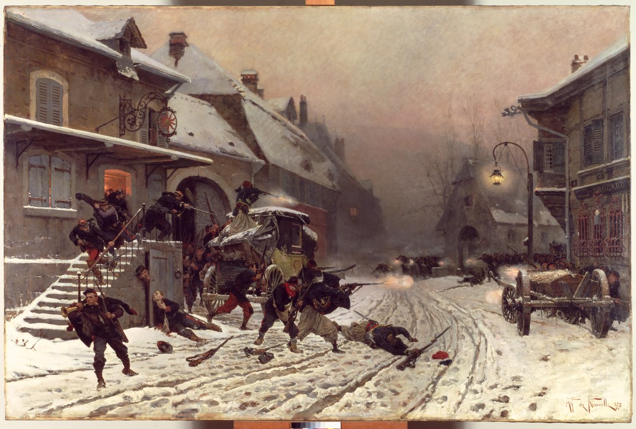 Atak o świcie, 1877 autorstwa Alphonse Marie de Neuville