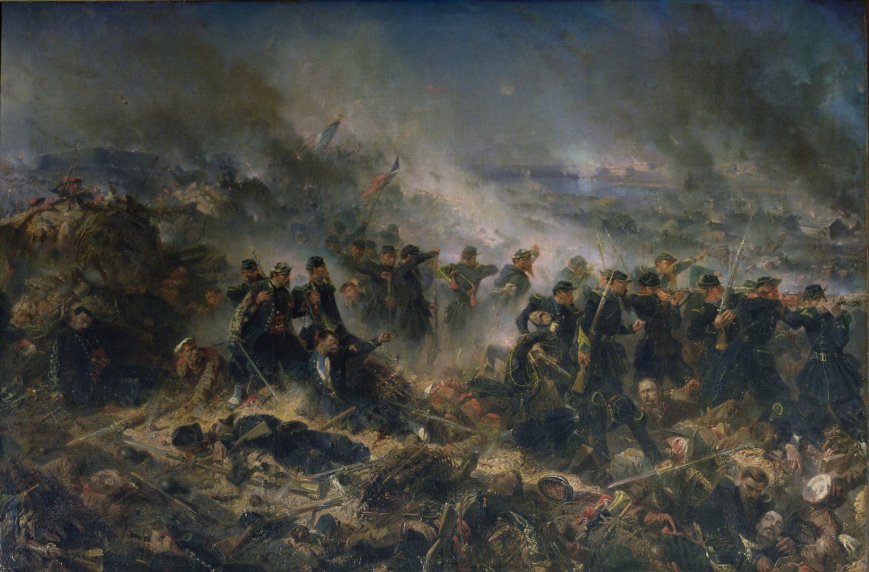 Bateria Gervais podczas oblężenia Sewastopola, 18 czerwca 1855 r. autorstwa Alphonse Marie de Neuville