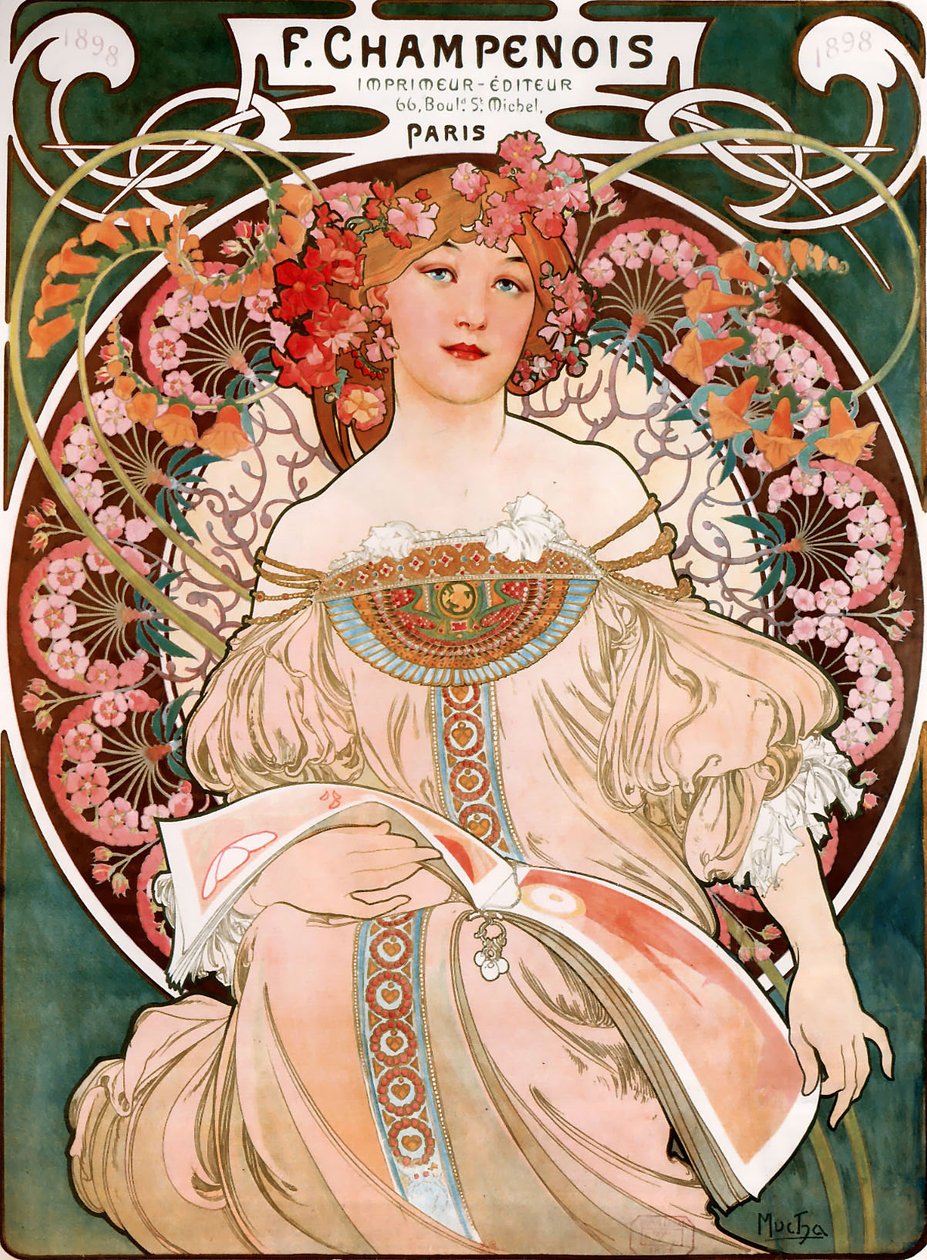 F. Champenois Printer-Editor autorstwa Alphonse Mucha
