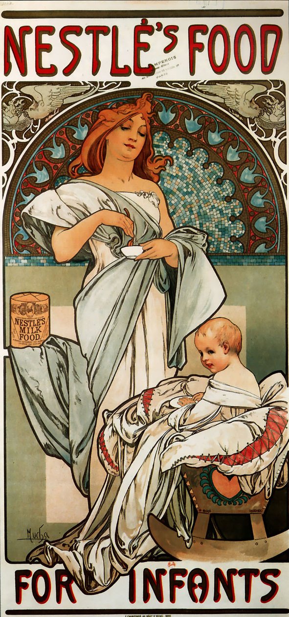 Jedzenie Nestle dla Niemowląt autorstwa Alphonse Mucha